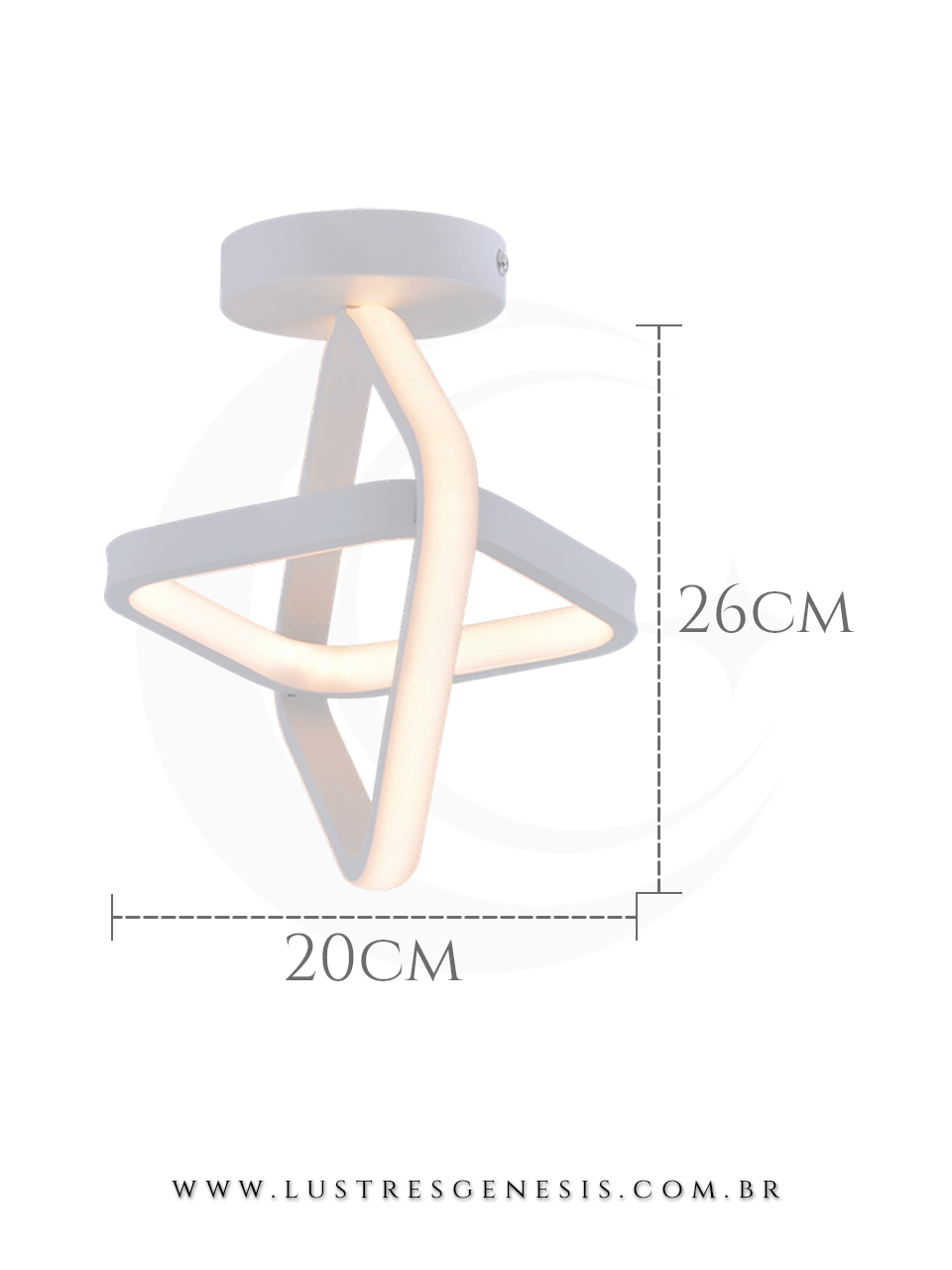 Luminária de Teto Plafon Moderno Alumínio Branco DCX03210 Ø26cm 24W 3000K, Sala de Jantar, Quarto Casal, Cozinha, Área Gourmet
